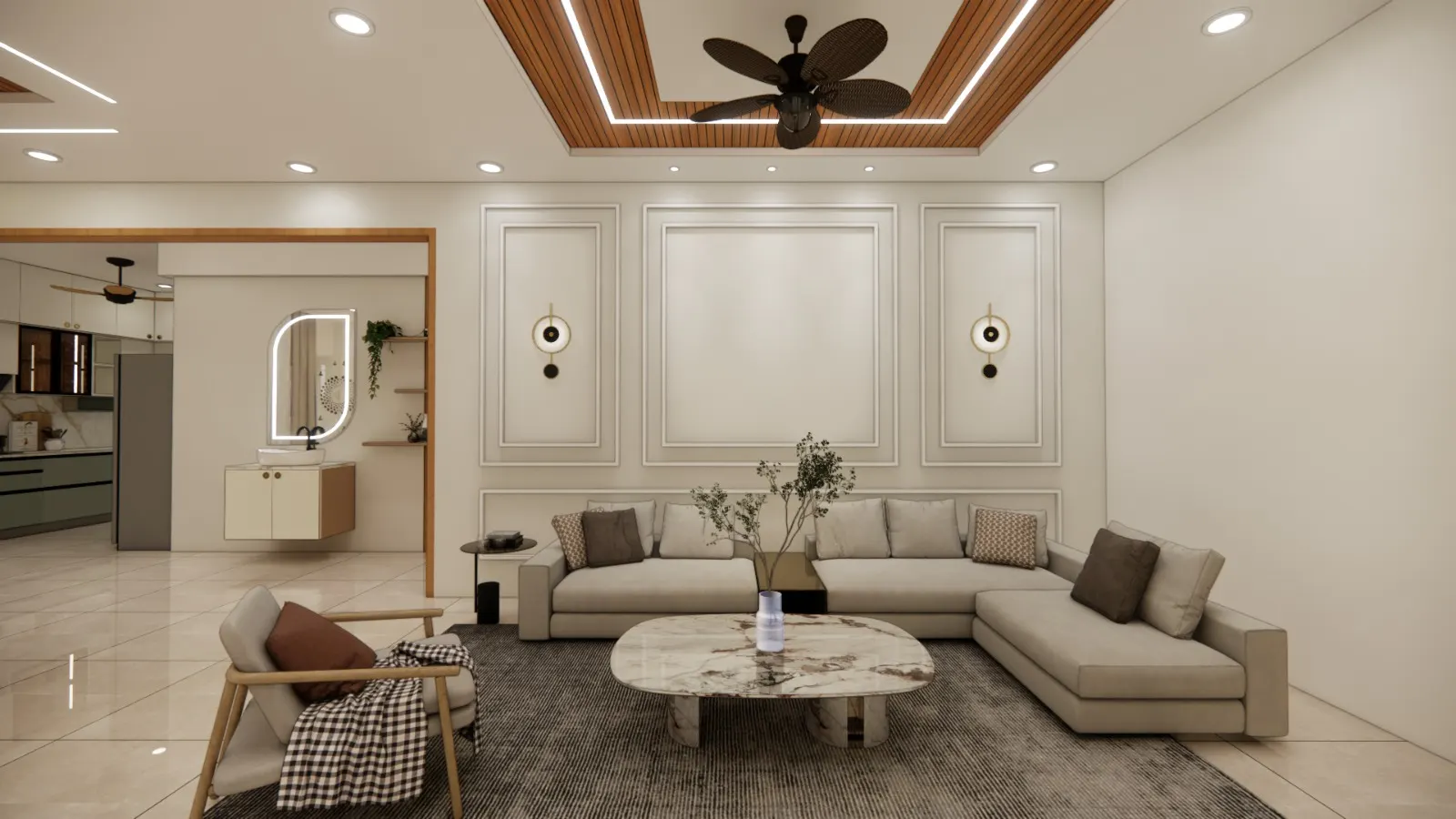 Living & Dining — interior design render